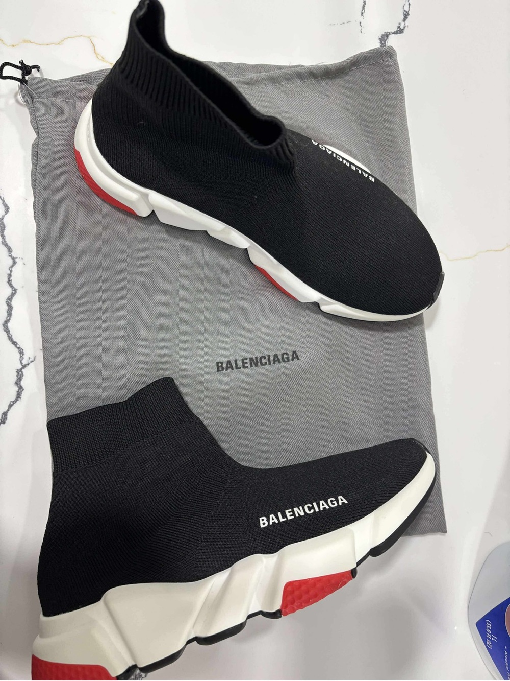 Sneakers with White & Red Sole Accents